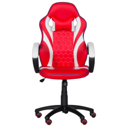 Геймърски стол с футболни мотиви Carmen 6300 - червено-бял