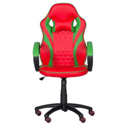 Геймърски стол с футболни мотиви Carmen 6304 - червено-зелен