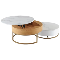 Комплект холни масички TAMPA 1 - бял + бук