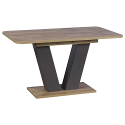 Разтегателна трапезна маса VEGAS - дъб вотан + тъмносив