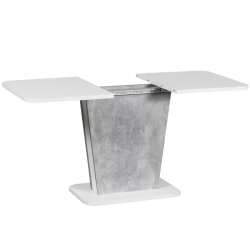 Разтегателна трапезна маса CALYPSO - бял - бетон