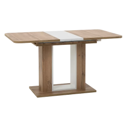 Разтегателна трапезна маса TWINS - дъб вотан - бял