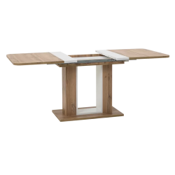 Разтегателна трапезна маса TWINS - дъб вотан - бял