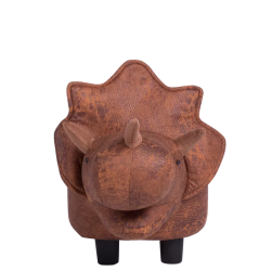 Детска табуретка с ракла - кафяв динозавър