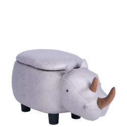 Детска табуретка с ракла - сив носорог