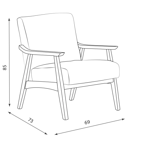 Кресло LEO - орех - сив