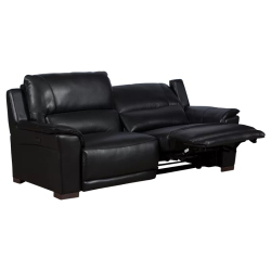 Кожен диван - тройка с електрически релакс механизъм COMODO LUX - черен 30