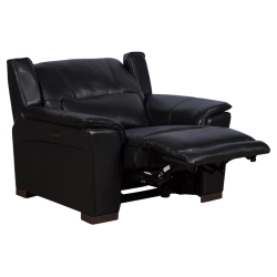 Кожен фотьойл с електрически релакс механизъм COMODO LUX - черен 25