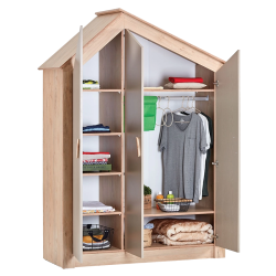 Трикрилен детски гардероб MY HOUSE