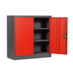 Метален шкаф Carmen CR-1239 E L SAND - червен-графит