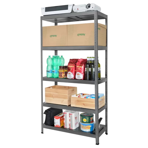Метален стелаж HARD 180x90x40 см, до 90 кг на рафт - сив Метален стелаж HARD 180x90x40 см, до 90 кг на рафт - сив