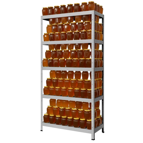 Метален стелаж HARD 180x80x40 см, до 130 кг на рафт - цинк Метален стелаж HARD 180x80x40 см, до 130 кг на рафт - цинк