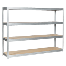 Метален стелаж MEGA 177x240x60 см, до 450 кг на рафт - цинк