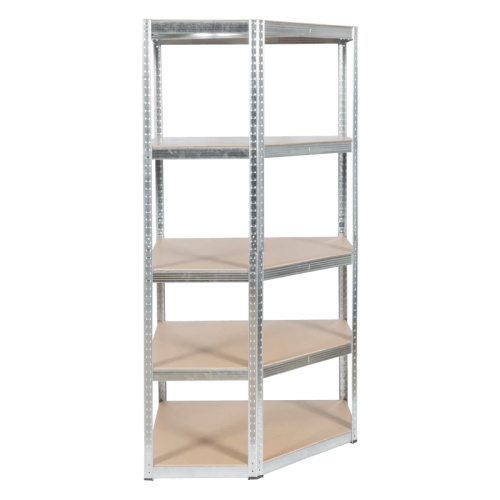 Ъглов метален стелаж Carmen CR-1019 - 180x90x45 см, до 275 кг на рафт - цинк Ъглов метален стелаж Carmen CR-1019 - 180x90x45 см, до 275 кг на рафт - цинк