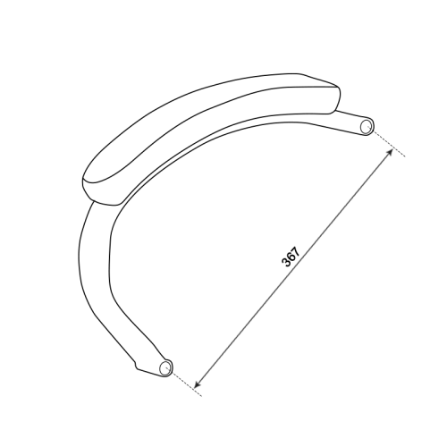 Подлакътник за офис стол 6113-1 - десен