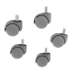 Комплект полипропиленови колела за офис стол 5 бр. - сиви