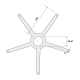 Звезда за офис стол - 320 мм - полипропилен
