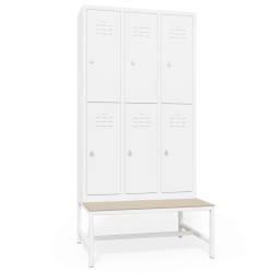 Метален шкаф с пейка Carmen CR-5003 - сив