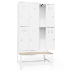 Метален шкаф с пейка Carmen CR-5003 - сив